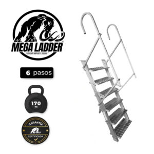 Escalera para camiones con barandilla de Aluminio 6 pasos C/Carga 170Kg MegaLadder