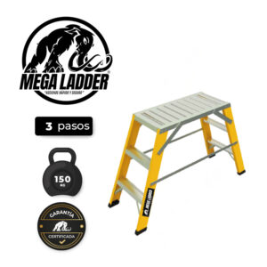 Escalera Mini Plataforma de Fibra de vidrio 3 pasos C/Carga 150Kg MegaLadder