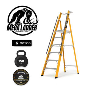 Escalera Plataforma de Aluminio 6 pasos C/Carga 150Kg MegaLadder