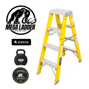 Escalera D/Acceso Fibra de Vidrio 4 pasos Cap/Carga 200Kg Mega Ladder