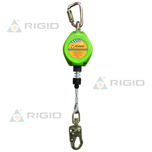 línea retráctil n-9420-33 · longitud: 10 m (33 ft) · cable de acero: 4.8 mm (3/16”) · absorbedor interno · mosquetón n-252 + gancho acero 21 mm n-3615 · rigid