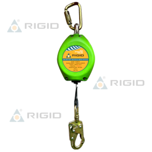 Línea Retractil n-9310-11 · longitud: 3 m (10 ft) · cinta: 25 mm (1”)  · absorbedor interno · mosquetón n-252 + gancho acero 21 mm n-3615 · rigid